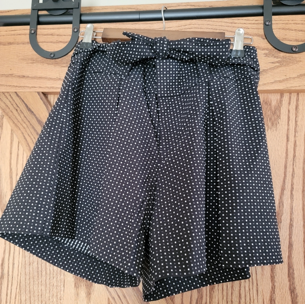 Cutest pleated shorts with belt and ties with bow!